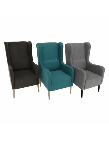 Fotoliu BREDLY pentru living, 66x87x117 cm, textil și lemn | MobilaOK