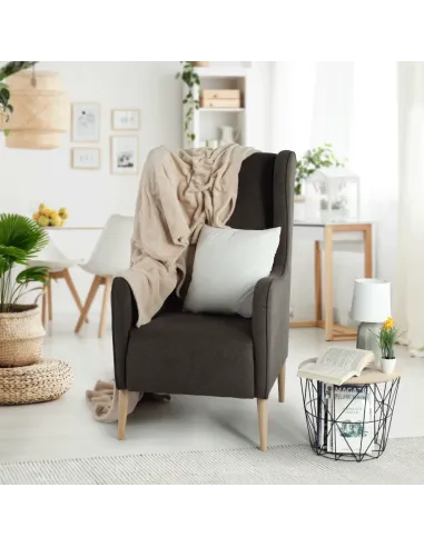 Fotoliu BREDLY pentru living, 66x87x117 cm, textil și lemn | MobilaOK