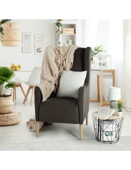 Fotoliu BREDLY pentru living, 66x87x117 cm, textil și lemn | MobilaOK