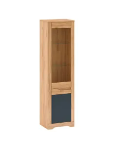 Vitrină FIDEL, living/hol/dormitor, 54.7x42x200.5 cm, PAL melaminat/MDF | MobilaOK