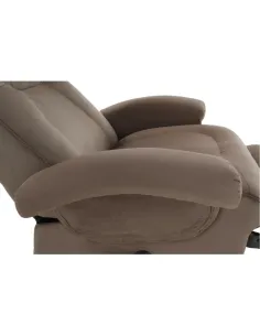 Fotoliu SUAREZ, relaxare living, 90x60x84/95 cm, textil gri maronie | MobilaOK 2