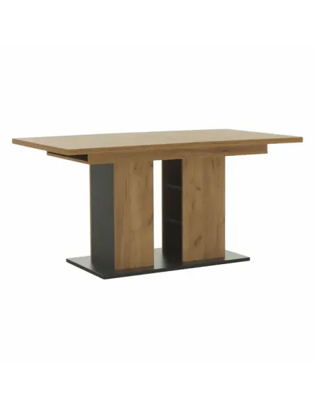 Masă Dining FIDEL, sufragerie, 155-204x86 cm, PAL/MDF, stejar craft auriu/grafit gri | MobilaOK