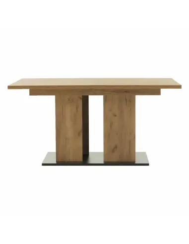 Masă Dining FIDEL, sufragerie, 155-204x86 cm, PAL/MDF, stejar craft auriu/grafit gri | MobilaOK
