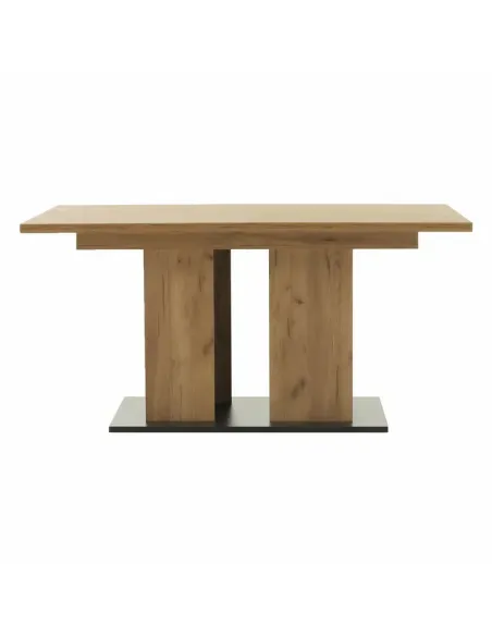 Masă Dining FIDEL, sufragerie, 155-204x86 cm, PAL/MDF, stejar craft auriu/grafit gri | MobilaOK