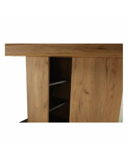 Masă Dining FIDEL, sufragerie, 155-204x86 cm, PAL/MDF, stejar craft auriu/grafit gri | MobilaOK