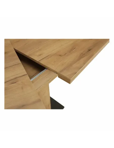 Masă Dining FIDEL, sufragerie, 155-204x86 cm, PAL/MDF, stejar craft auriu/grafit gri | MobilaOK