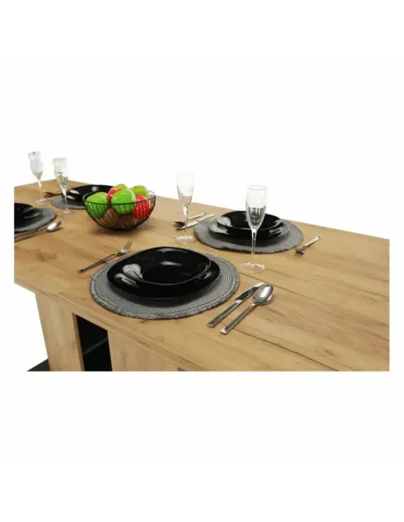 Masă Dining FIDEL, sufragerie, 155-204x86 cm, PAL/MDF, stejar craft auriu/grafit gri | MobilaOK