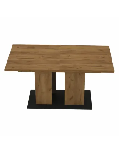 Masă Dining FIDEL, sufragerie, 155-204x86 cm, PAL/MDF, stejar craft auriu/grafit gri | MobilaOK