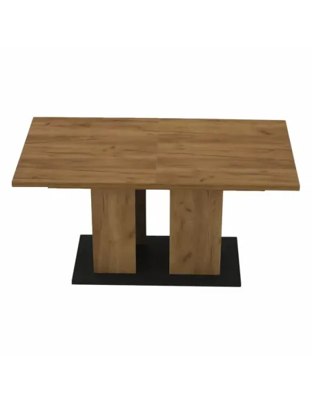 Masă Dining FIDEL, sufragerie, 155-204x86 cm, PAL/MDF, stejar craft auriu/grafit gri | MobilaOK