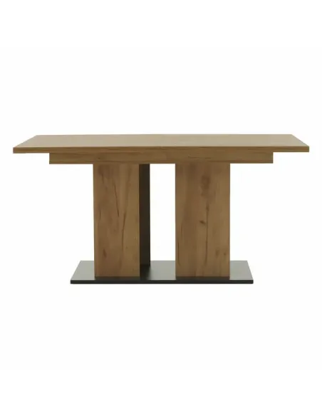 Masă Dining FIDEL, sufragerie, 155-204x86 cm, PAL/MDF, stejar craft auriu/grafit gri | MobilaOK
