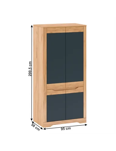 Dulap FIDEL, dormitor/hol, 95x58x200 cm, PAL melaminat | MobilaOK