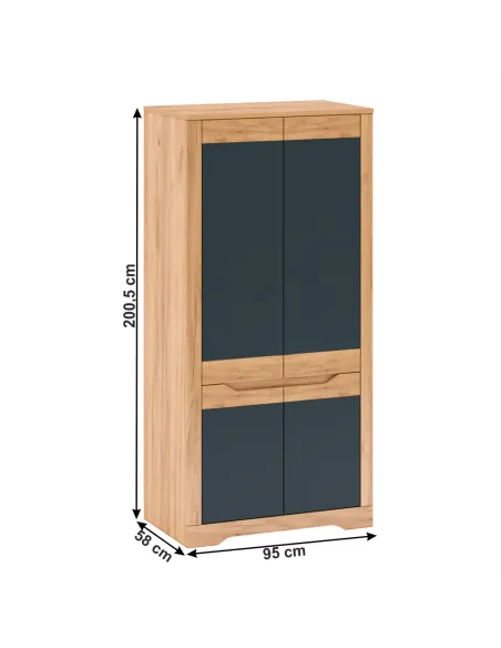 Dulap FIDEL, dormitor/hol, 95x58x200 cm, PAL melaminat | MobilaOK