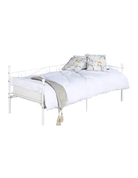 Pat ROZALI dormitor 90x200 metal alb | MobilaOK