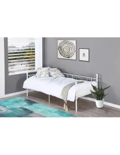 Pat ROZALI dormitor 90x200 metal alb | MobilaOK 2