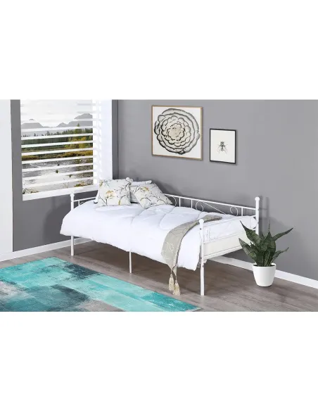 Pat ROZALI dormitor 90x200 metal alb | MobilaOK