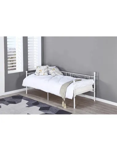 Pat ROZALI dormitor 90x200 metal alb | MobilaOK