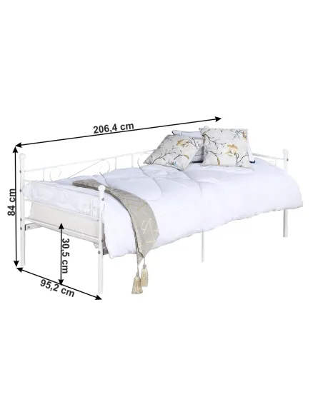 Pat ROZALI dormitor 90x200 metal alb | MobilaOK