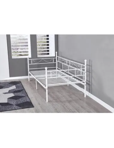 Pat ROZALI dormitor 90x200 metal alb | MobilaOK