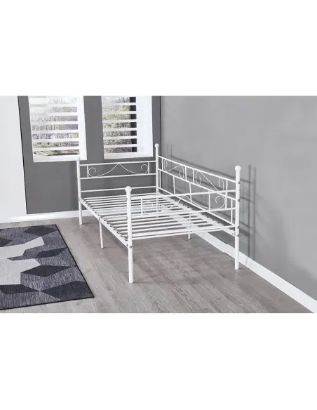 Pat ROZALI dormitor 90x200 metal alb | MobilaOK