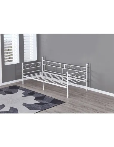 Pat ROZALI dormitor 90x200 metal alb | MobilaOK