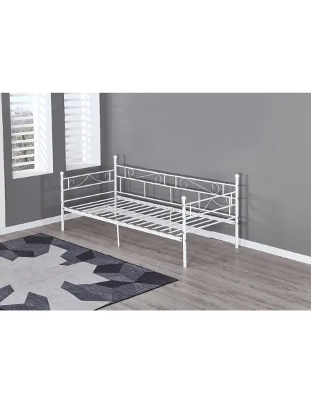 Pat ROZALI dormitor 90x200 metal alb | MobilaOK