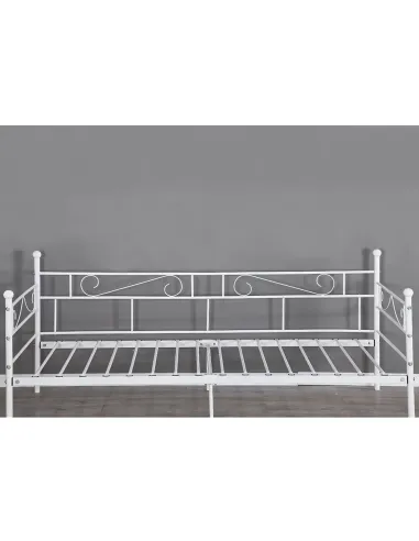 Pat ROZALI dormitor 90x200 metal alb | MobilaOK