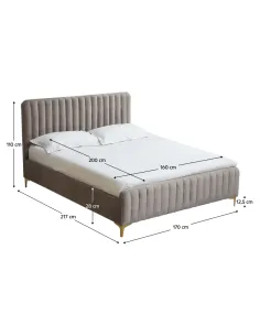 Pat KAISA dormitor, 160x200, tapiţerie catifea textilă | MobilaOK 2