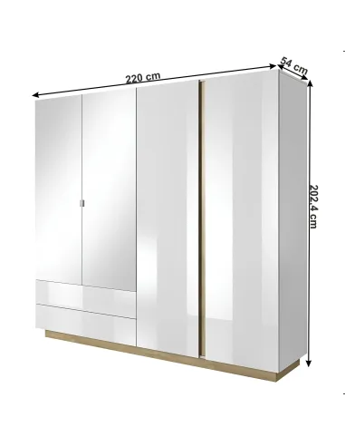 Dulap CITY pentru dormitor/hol, 220x54x202 cm, PAL melaminat | MobilaOK