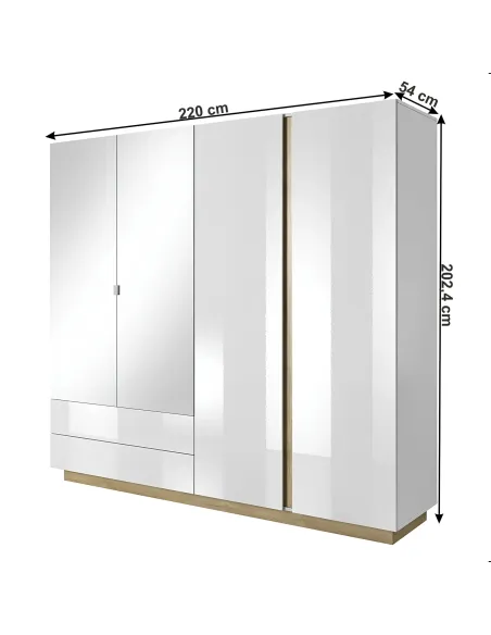 Dulap CITY pentru dormitor/hol, 220x54x202 cm, PAL melaminat | MobilaOK