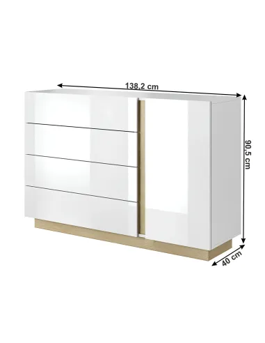 Scrin D4S City, dormitor/hol, 138.2x40x90.5 cm, PAL melaminat | MobilaOK