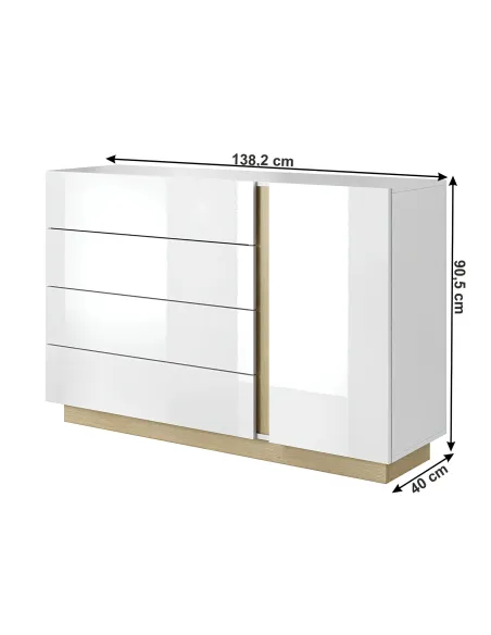 Scrin D4S City, dormitor/hol, 138.2x40x90.5 cm, PAL melaminat | MobilaOK