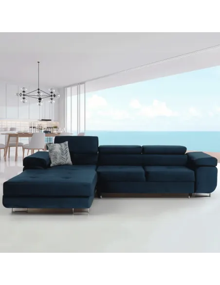 Colțar AMARETA, living/dormitor, 280x205x70/90 cm, textil Monolith | MobilaOK