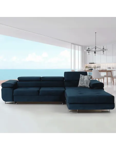 Colţar AMARETA, living/dormitor, 280x205x70/90 cm, PAL, textil Monolith | MobilaOK