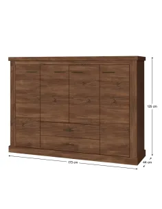 Scrin AR8, stejar stirling, pentru dormitor/hol, 173x44x125 cm, PAL melaminat | MobilaOK 2