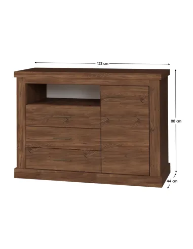 Scrin AR6, dormitor/hol, 123x44x88 cm, PAL melaminat stejar stirling | MobilaOK
