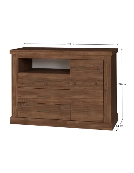 Scrin AR6, dormitor/hol, 123x44x88 cm, PAL melaminat stejar stirling | MobilaOK