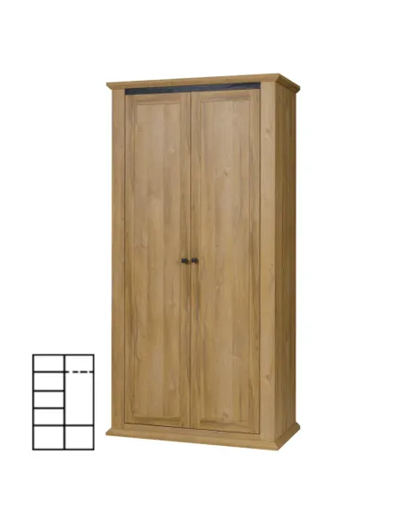 Dulap MZ2, dormitor/hol, 100x54x200 cm, PAL melaminat | MobilaOK