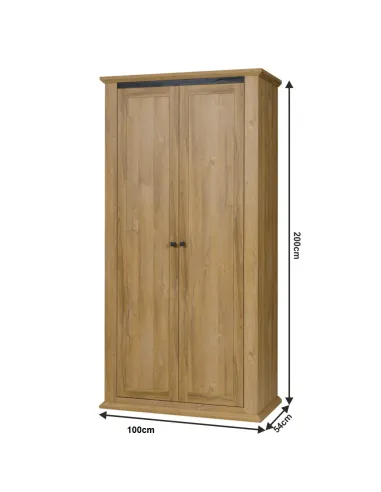 Dulap MZ2, dormitor/hol, 100x54x200 cm, PAL melaminat | MobilaOK