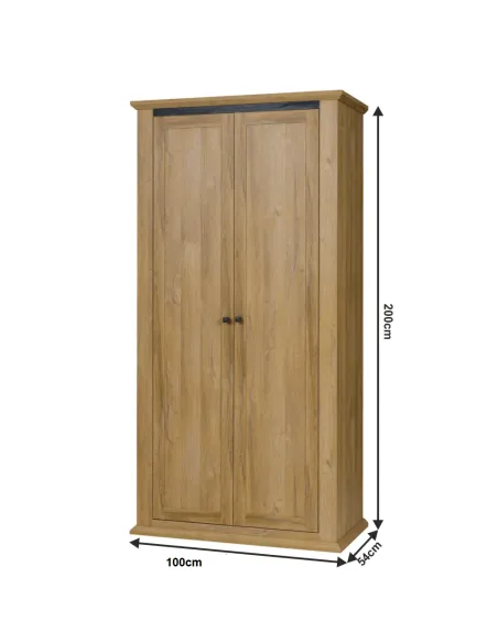 Dulap MZ2, dormitor/hol, 100x54x200 cm, PAL melaminat | MobilaOK
