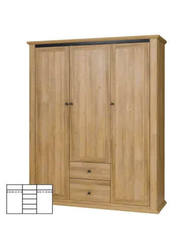 Dulap MZ3, dormitor/hol, 165x54x200 cm, PAL melaminat | MobilaOK