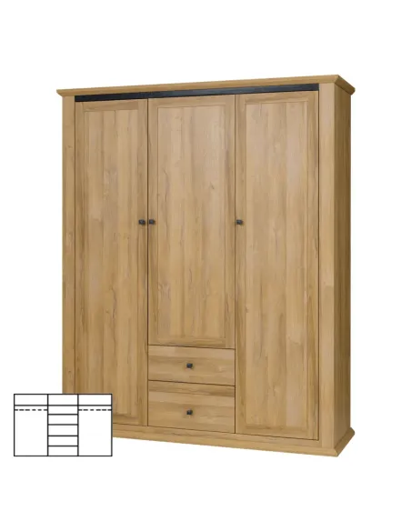 Dulap MZ3, dormitor/hol, 165x54x200 cm, PAL melaminat | MobilaOK
