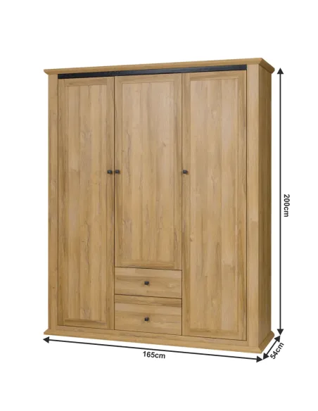 Dulap MZ3, dormitor/hol, 165x54x200 cm, PAL melaminat | MobilaOK