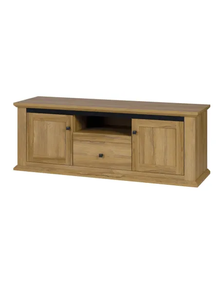 Masă RTV LEON, living, 150x40x55 cm, PAL laminat stejar grand | MobilaOK