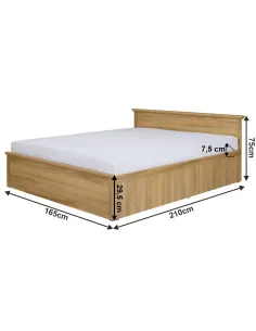 Pat MZ21 LEON, dormitor, 160x200 cm, PAL laminat stejar grand | MobilaOK 2