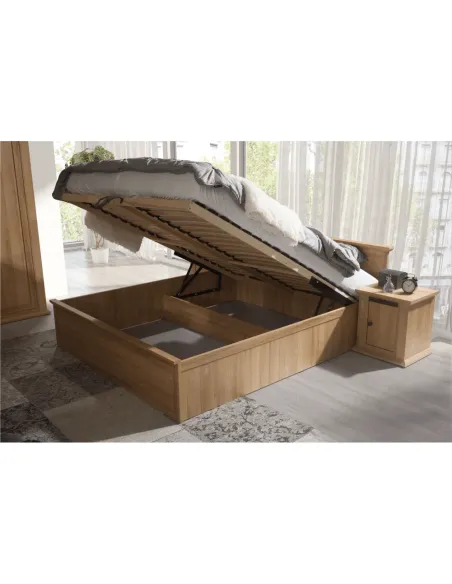 Pat MZ21 LEON, dormitor, 160x200 cm, PAL laminat stejar grand | MobilaOK