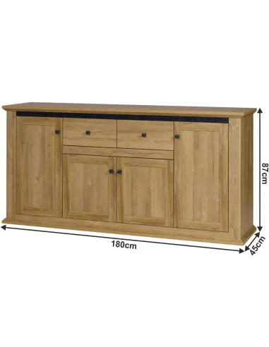 Scrin MZ9 pentru dormitor/hol, 180x45x87 cm, PAL melaminat stejar grand | MobilaOK