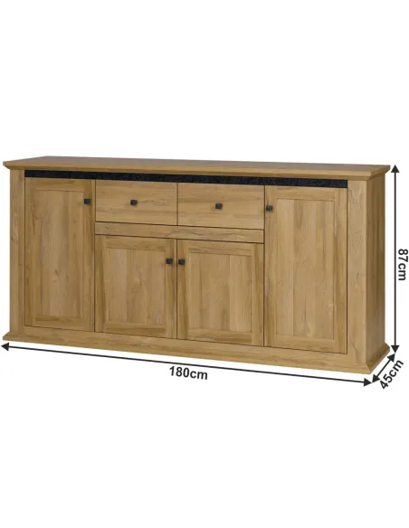 Scrin MZ9 pentru dormitor/hol, 180x45x87 cm, PAL melaminat stejar grand | MobilaOK