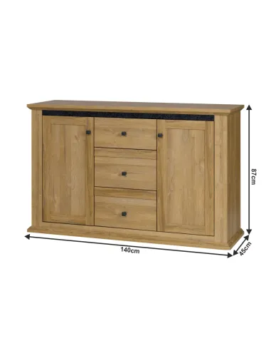 Scrin MZ11, pentru dormitor/hol, 140x45x87 cm, PAL melaminat | MobilaOK