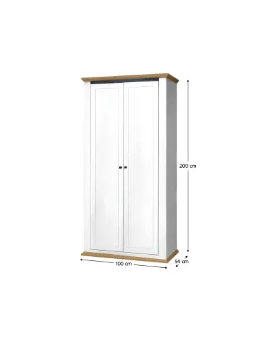 Dulap MZ2, dormitor/hol, 100x54x200 cm, PAL melaminat, LEON | MobilaOK