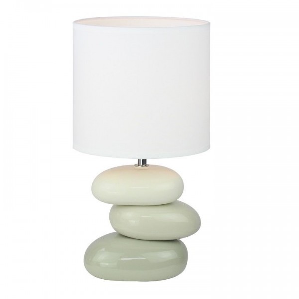 Lampă ceramică de masă, alb/gri, QENNY TYP 4 AT16275 din Ceramică L16,3 x P18,5 x H37 cm  MobilaOK